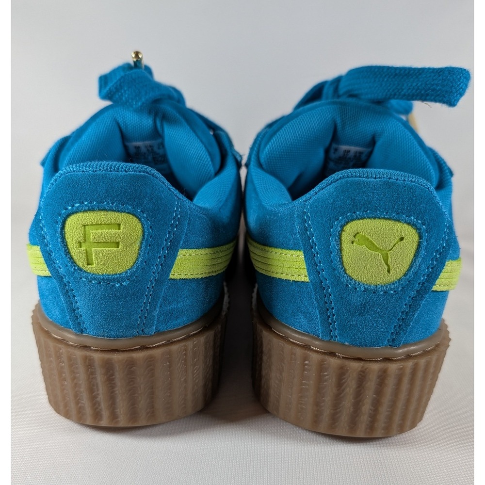 Puma Fenty Creeper Phatty Blue Lime Green Suede Platform Sneakers 399332-02 6.5W - Picture 4 of 7